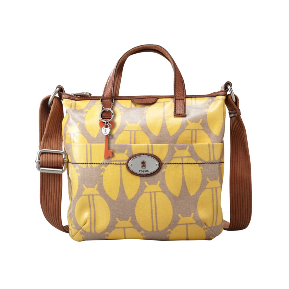 Fossil Vintage Keyper Coated Canvas Crossbody Bag in Yellow (yellow multi) | Lyst