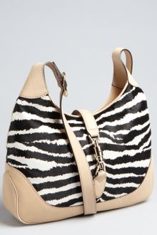 Gucci Beige Zebra Stripe Calf Hair Jacki Shoulder Bag - Lyst
