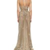 Luisa Beccaria Lace On Silk Tulle Long Dress in Beige - Lyst