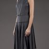 Oscar De La Renta Drop Waist Dress in Gray (steel) - Lyst