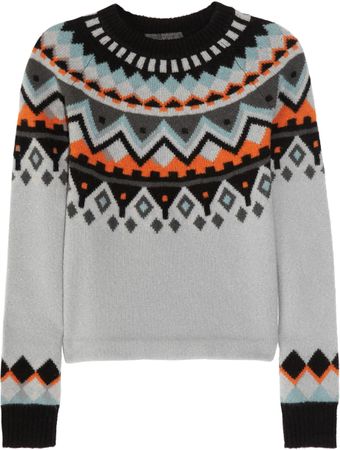 Proenza Schouler Intarsia Wool and Cashmere Blend Sweater - Lyst