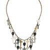 Topshop Skull Cross Charm Necklace in Silver (black) - Lyst
