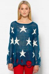 Wildfox Blue Seeing Stars Sweater