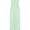 By Malene Birger Chain Trimmed Pleated Crepe Gown in Green (mint) - Lyst