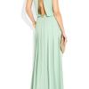 By Malene Birger Chain Trimmed Pleated Crepe Gown in Green (mint) - Lyst
