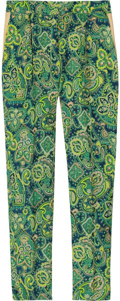 By Malene Birger Printed Silk Twill Pants - Lyst