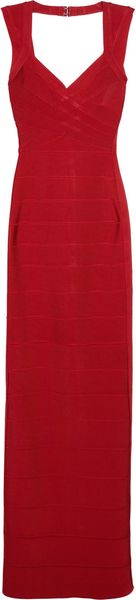 Hervé Léger Cutoutback Bandage Gown - Lyst