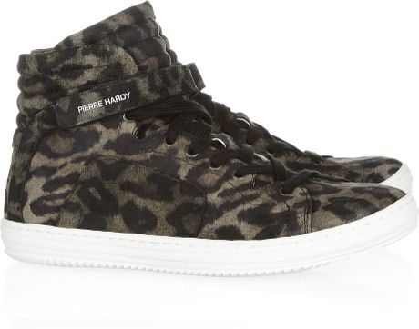 Pierre Hardy Leopardprint Suede Hightop Sneakers in Animal (leopard) - Lyst