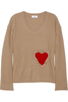 Sonia By Sonia Rykiel Heart Appliqué Angora Blend Sweater - Lyst