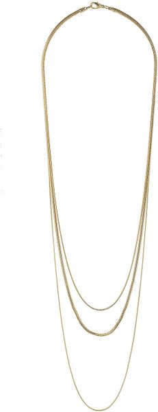 Topshop Multi Row Snake Chain Necklace in Gold - Lyst