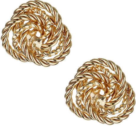 Topshop Rope Knot Studs in Gold - Lyst
