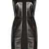 Yves Saint Laurent Leather and Stretchwool Crepe Dress in Black - Lyst