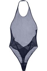 Yves Saint Laurent Stretch Chiffon Halterneck Bodysuit