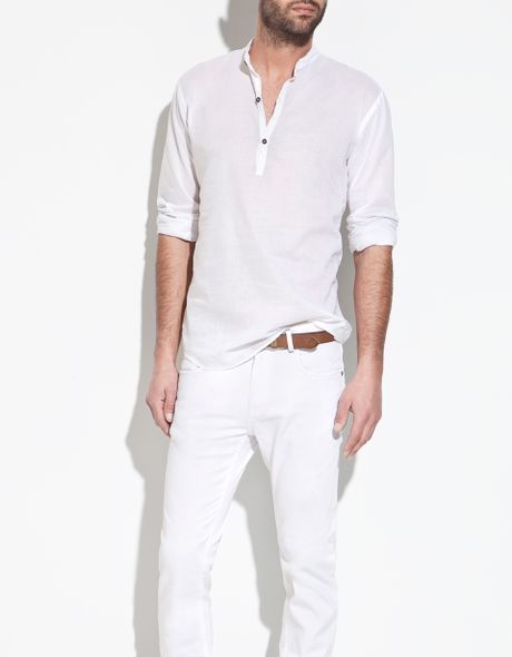 Zara Voile Shirt in White for Men