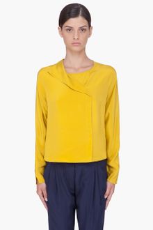 3.1 Phillip Lim Mustard Silk Overlap Blouse - Lyst