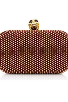 Alexander McQueen Gold Studded Skull Box Clutch - Lyst