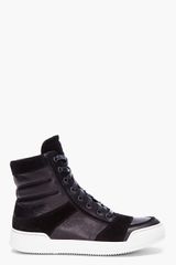 Balmain Black Suede Zip Sneakers