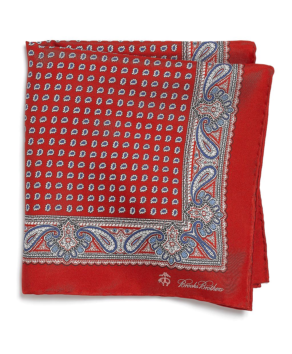Brooks Brothers Paisley Pine Print Pocket Square in Red for Men Lyst
