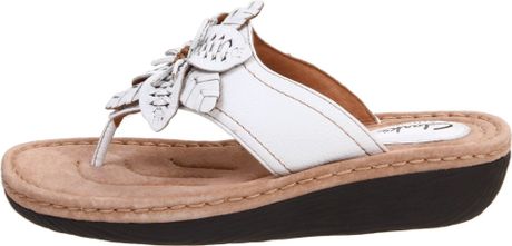 clarks floral wedge