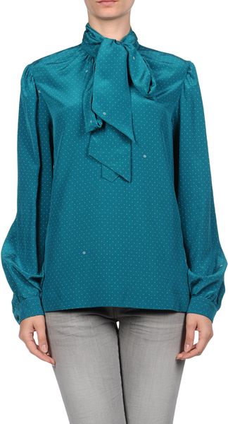 Gucci Long Sleeve Shirt in Blue (green) - Lyst