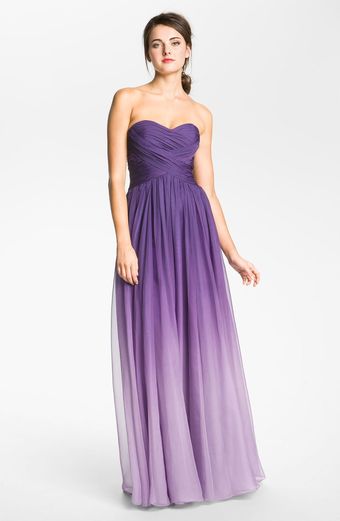 La Femme Ombré Sweetheart Chiffon Gown - Lyst