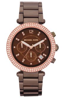 Michael Kors Womens Chronograph Espresso Tone Stainless Steel Bracelet 39mm - Lyst