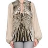 Roberto Cavalli Long Sleeve Shirt in Beige - Lyst