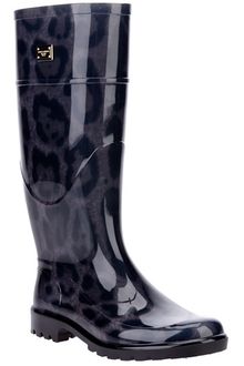 Dolce & Gabbana Leopard Print Wellington Boot - Lyst