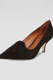 Elizabeth And James Clark Pointedtoe Suede Smokingslipper Pump Black - Lyst