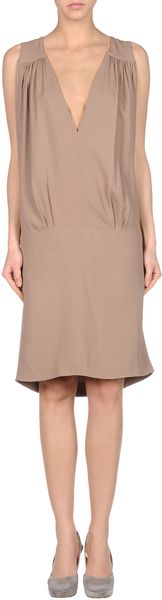 Miu Miu Short Dress in Beige (camel) - Lyst