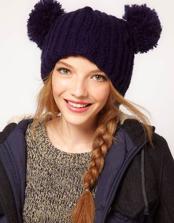 Asos Rib 2 Pom Beanie - Lyst
