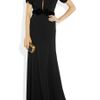 Burberry Prorsum Belted Crepe Gown in Black - Lyst