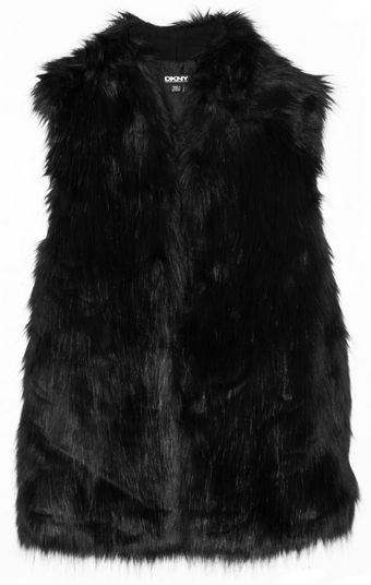 DKNY Faux Fur Gilet - Lyst