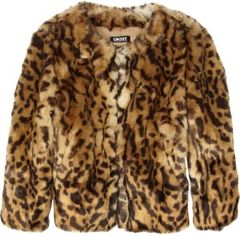DKNY Animal Print Faux Fur Jacket - Lyst
