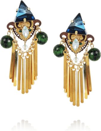 Erickson Beamon Goldplated Swarovski Crystal and Ruby Zoite Earrings - Lyst