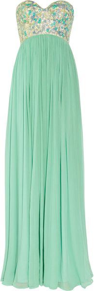 Rachel Gilbert Sonya Sequined Bodice Silk Crepe Gown - Lyst