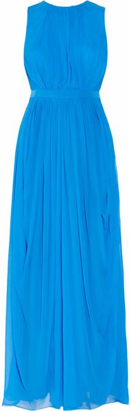 Tibi Draped Silkchiffon Gown - Lyst