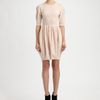 Alexander Mcqueen Wool Tulip Dress in Beige (powder) - Lyst