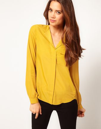 ASOS Collection Blouse with Drop Collar - Lyst