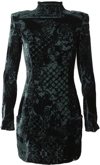 Balmain Devore Velvet Dress - Lyst