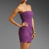 Bcbgmaxazria Strapless Ruffle Mini in Purple (dark orchid) - Lyst