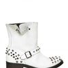 Chiara Ferragni 40mm Studded Leather Biker Boots in White - Lyst