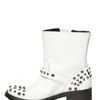 Chiara Ferragni 40mm Studded Leather Biker Boots in White - Lyst
