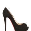 Christian Louboutin 140mm Banane Suede Open Toe Pumps in Black - Lyst
