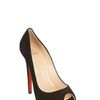 Christian Louboutin 140mm Banane Suede Open Toe Pumps in Black - Lyst