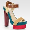 Diane Von Furstenberg Mixed Media Platform Sandals in Multicolor - Lyst