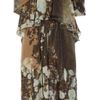 Giambattista Valli Roseprint Silkmousseline Dress in Brown - Lyst