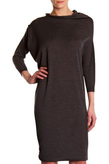 Lanvin Drape Neck Dress - Lyst