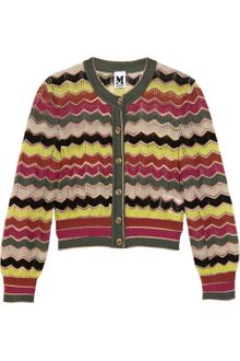 M Missoni Cropped Zigzag Crochet knit Cardigan - Lyst
