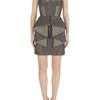 Matthew Williamson Speckled Weave Frill Bodice Dress in Brown (hazelnut) - Lyst
